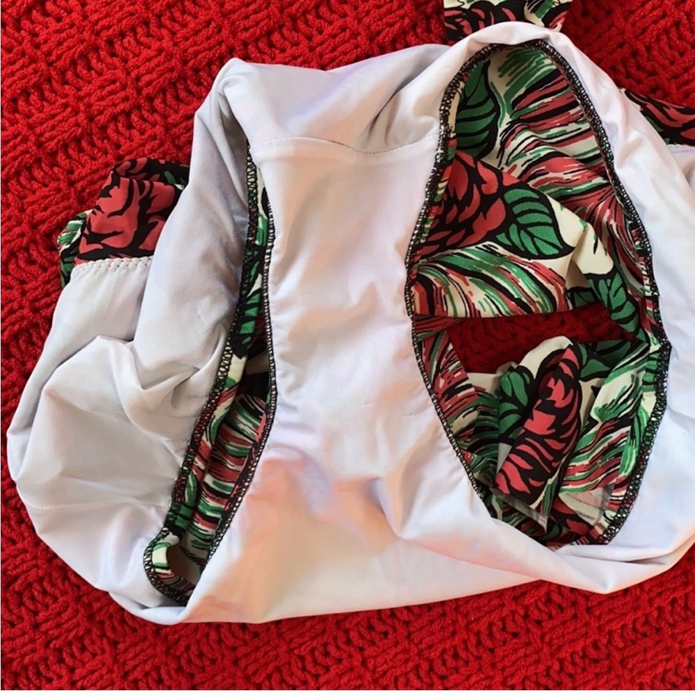 🖤 Anna Sui 🖤 Retro Swim Suit Bikini Rosa Mexicana Rose Print Small ♥️ - Picture 7 of 13